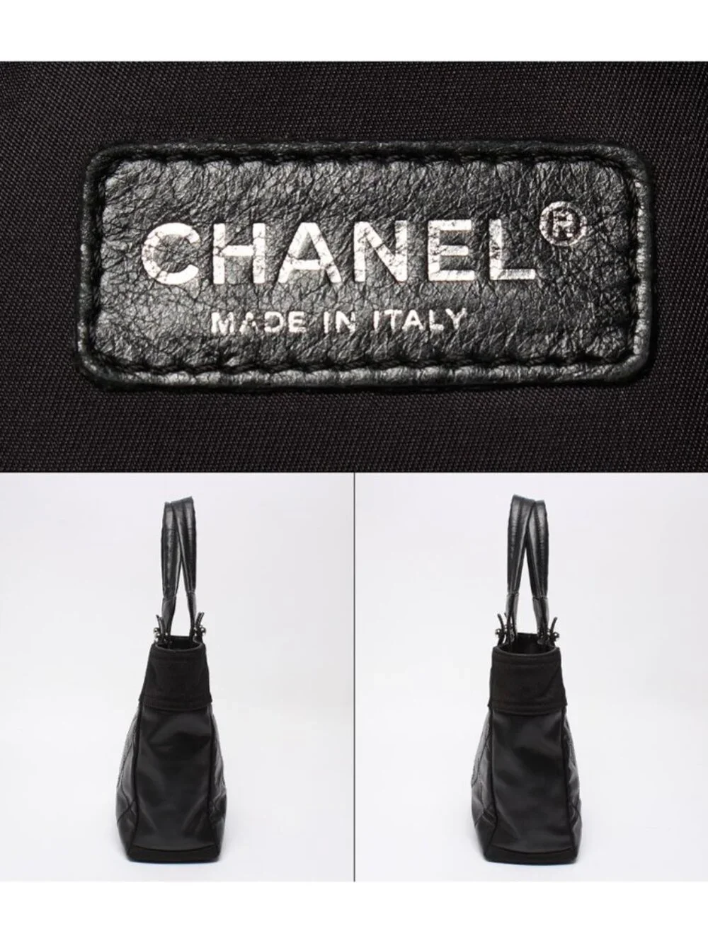 Chanel Tote Shoulder Bag Silver Paris Biarritz